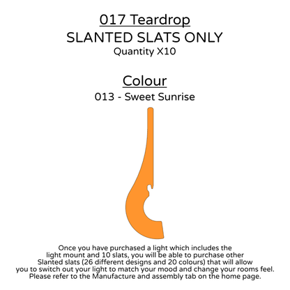 Ceiling Light - Slanted Slats - 017 Teardrop