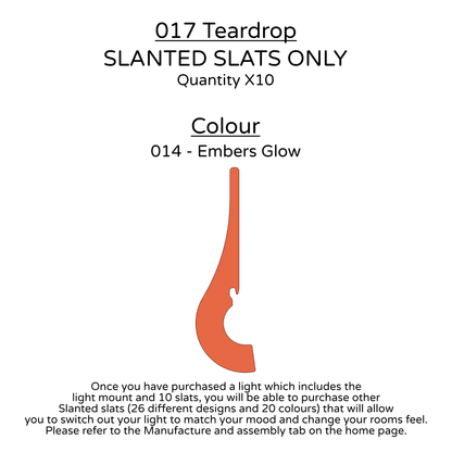 Ceiling Light - Slanted Slats - 017 Teardrop