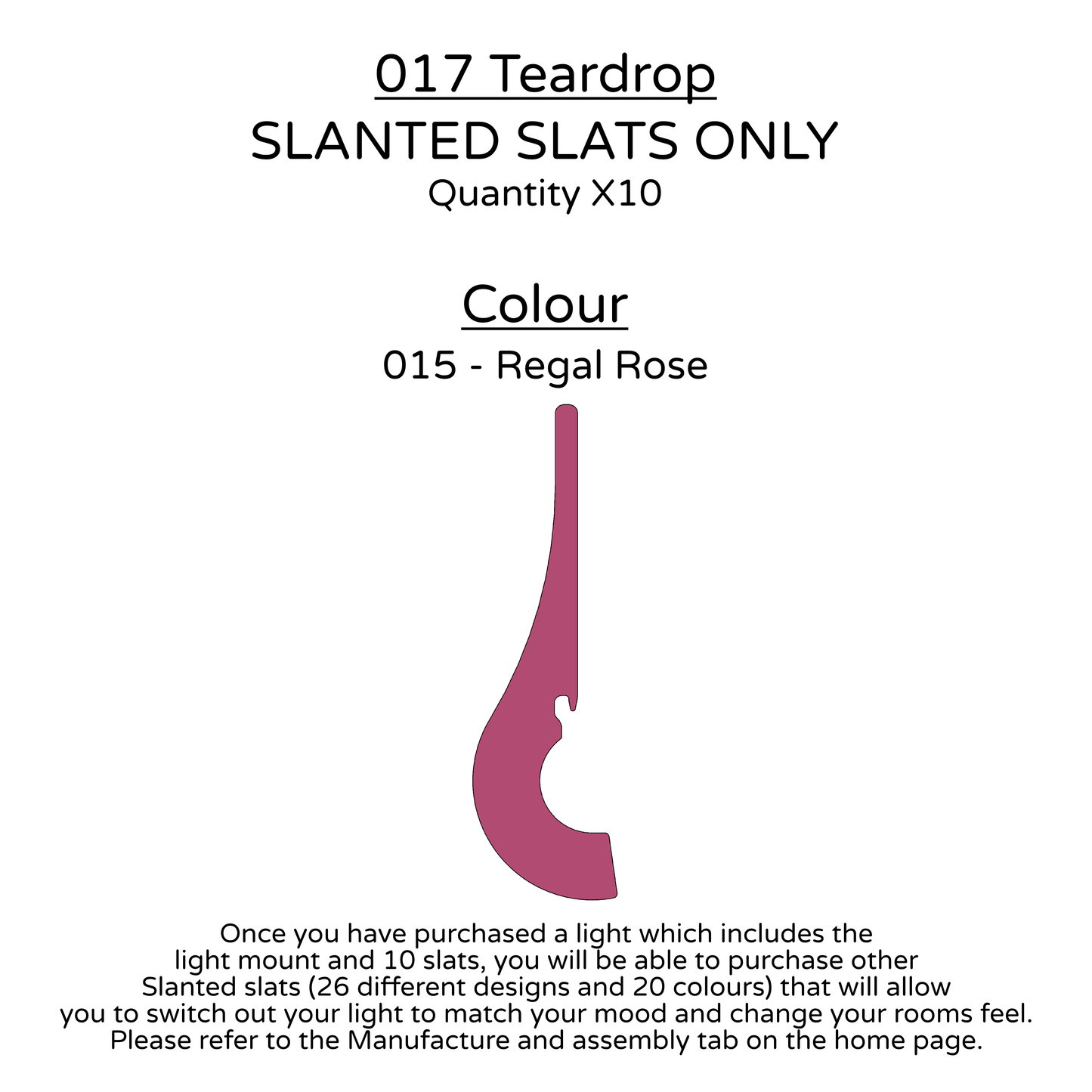 Ceiling Light - Slanted Slats - 017 Teardrop