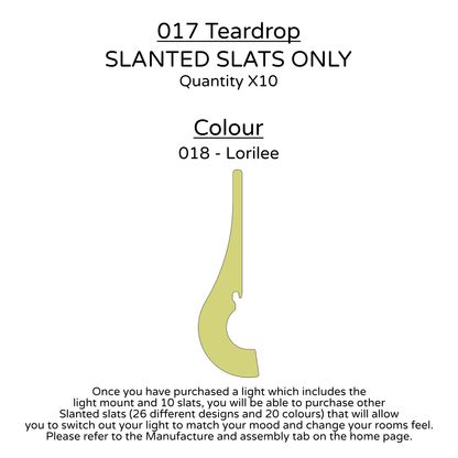 Ceiling Light - Slanted Slats - 017 Teardrop