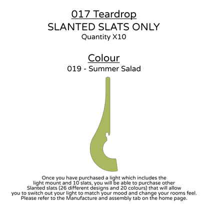 Ceiling Light - Slanted Slats - 017 Teardrop
