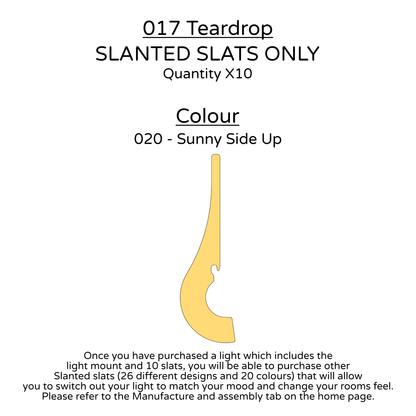 Ceiling Light - Slanted Slats - 017 Teardrop