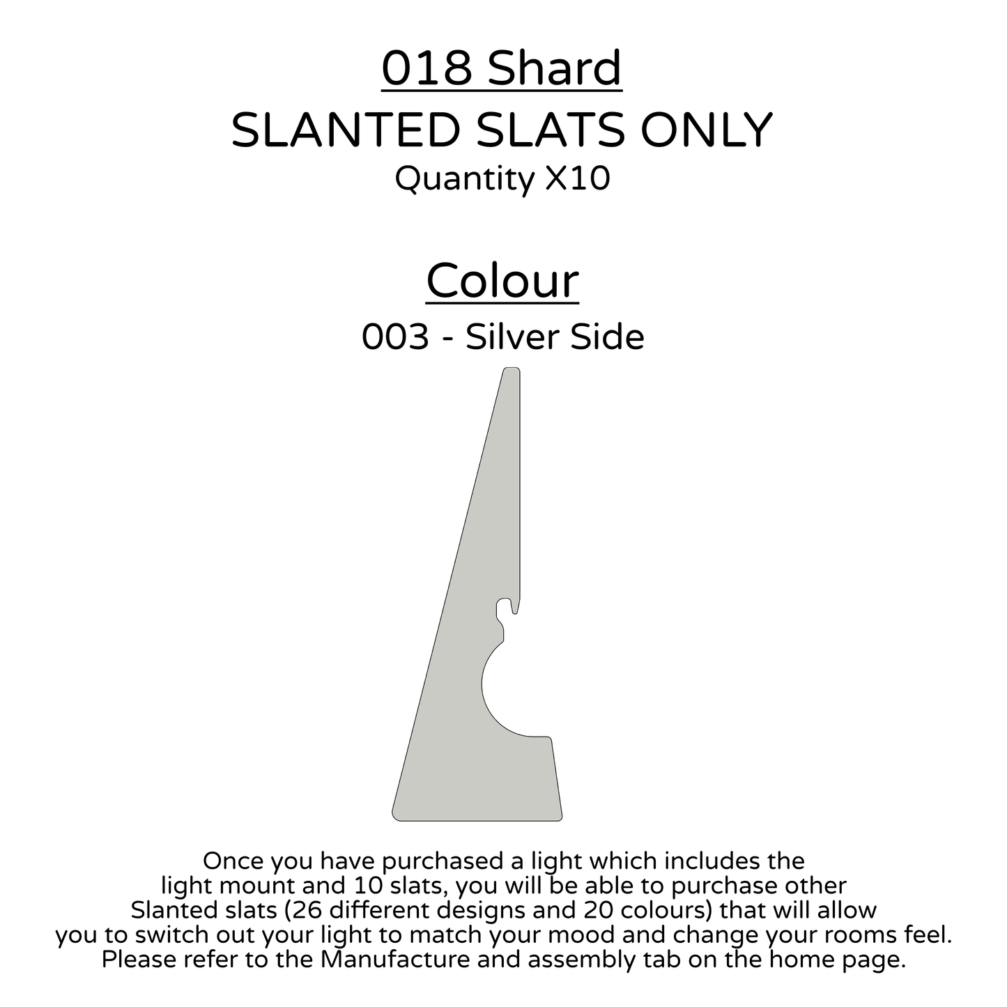 Ceiling Light - Slanted Slats - 018 Shard