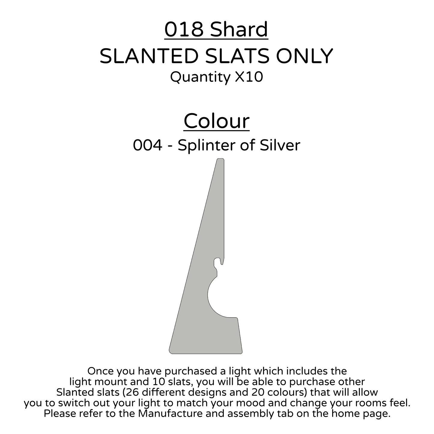 Ceiling Light - Slanted Slats - 018 Shard