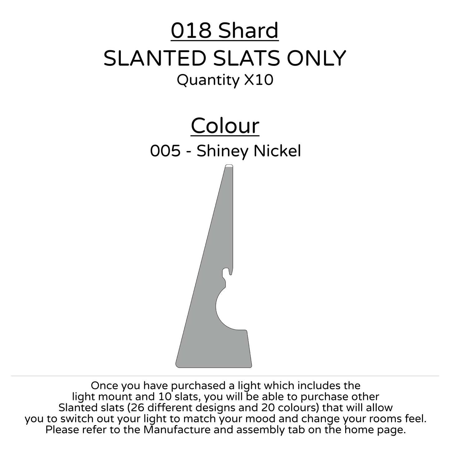 Ceiling Light - Slanted Slats - 018 Shard