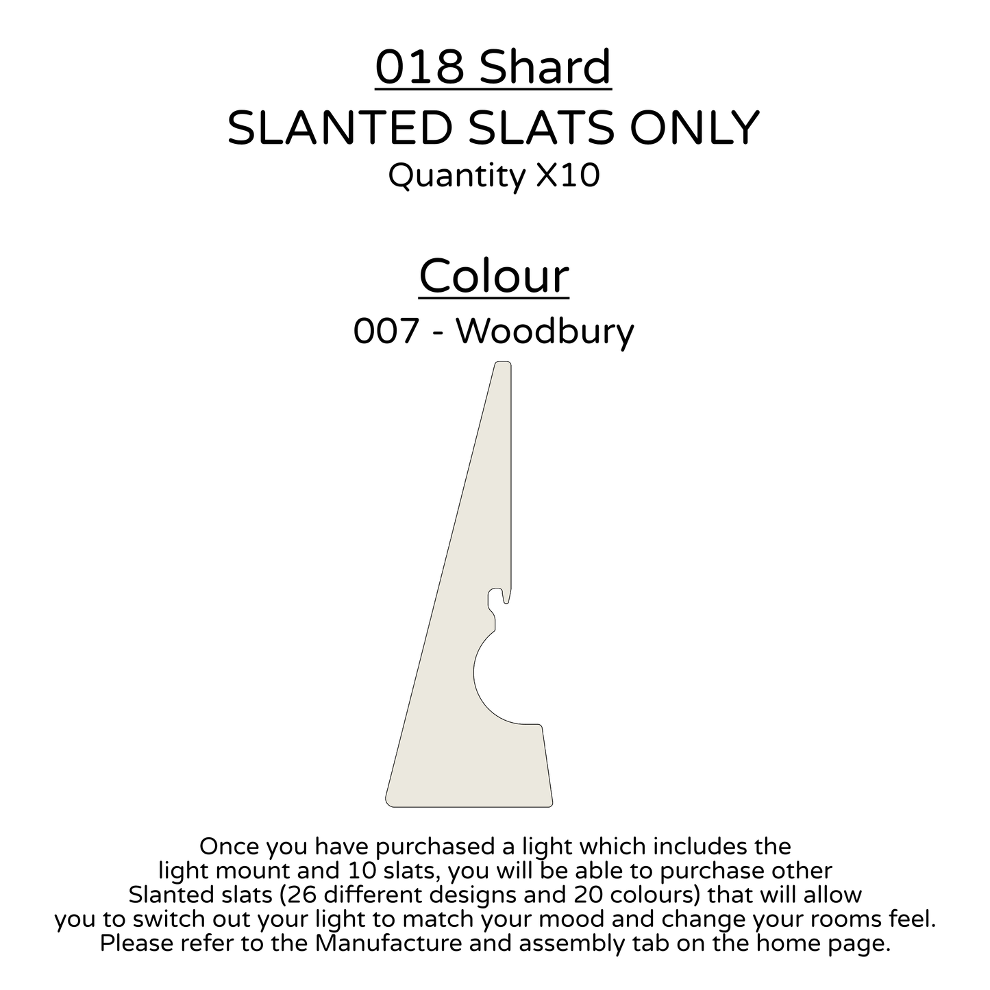 Ceiling Light - Slanted Slats - 018 Shard