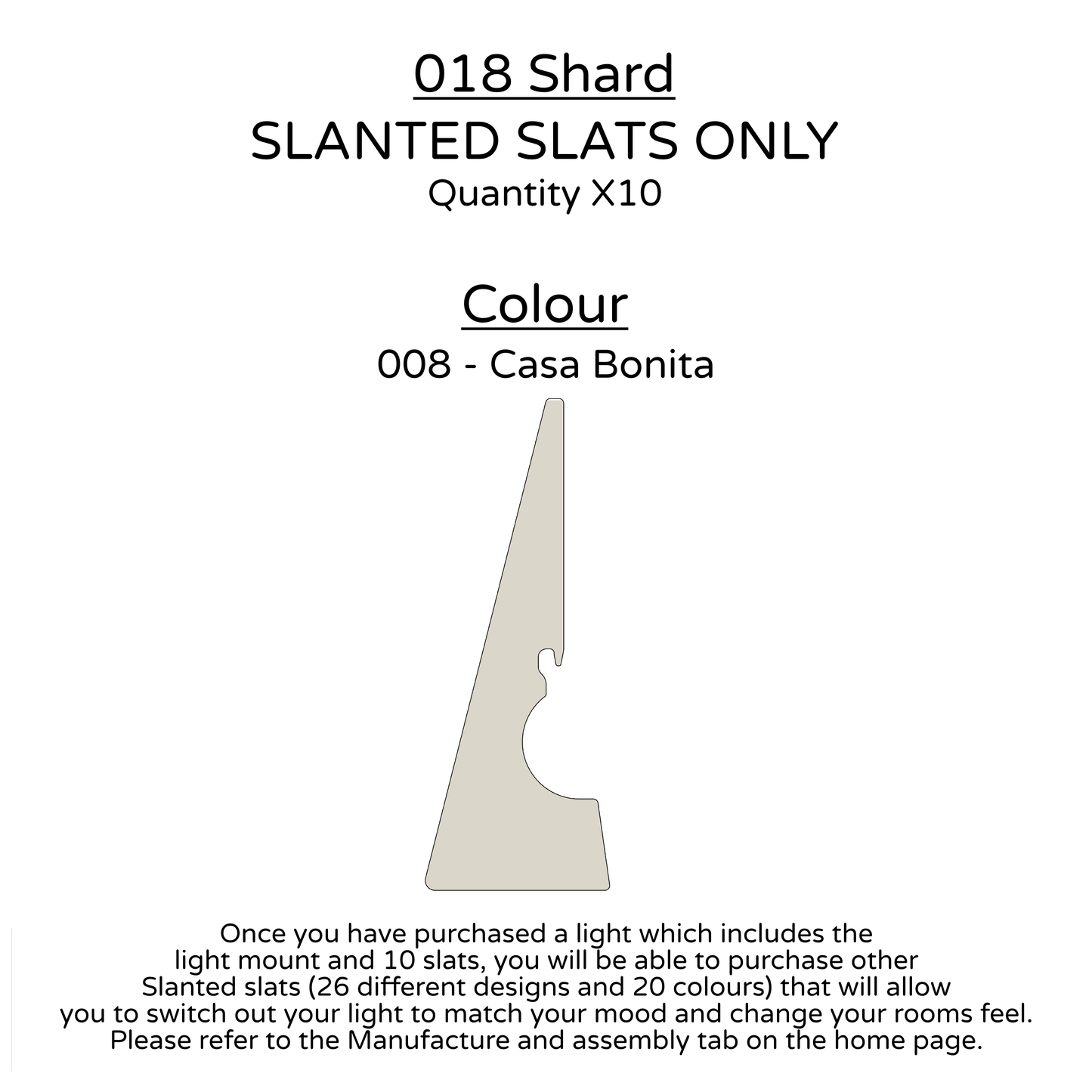 Ceiling Light - Slanted Slats - 018 Shard