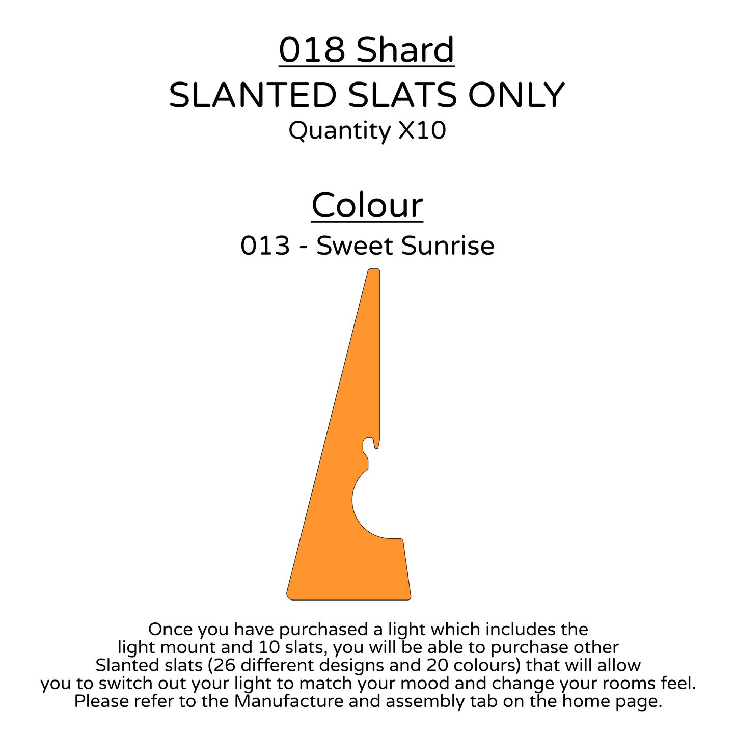 Ceiling Light - Slanted Slats - 018 Shard