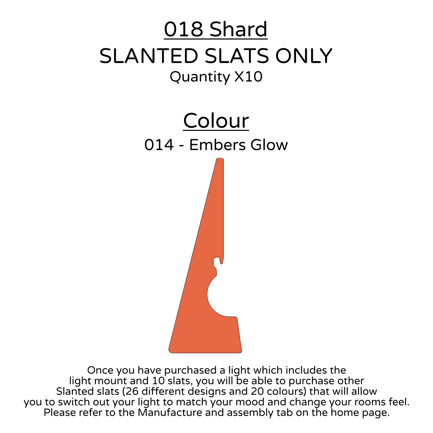 Ceiling Light - Slanted Slats - 018 Shard