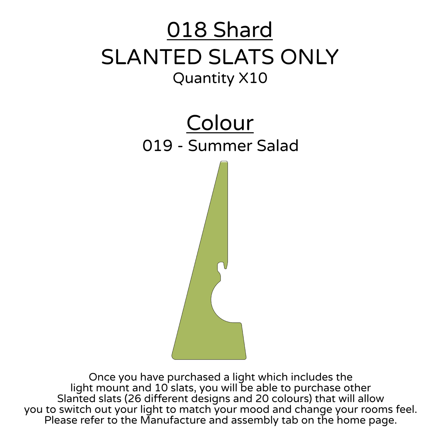 Ceiling Light - Slanted Slats - 018 Shard