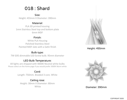 Ceiling Light - Slanted Slats - 018 Shard