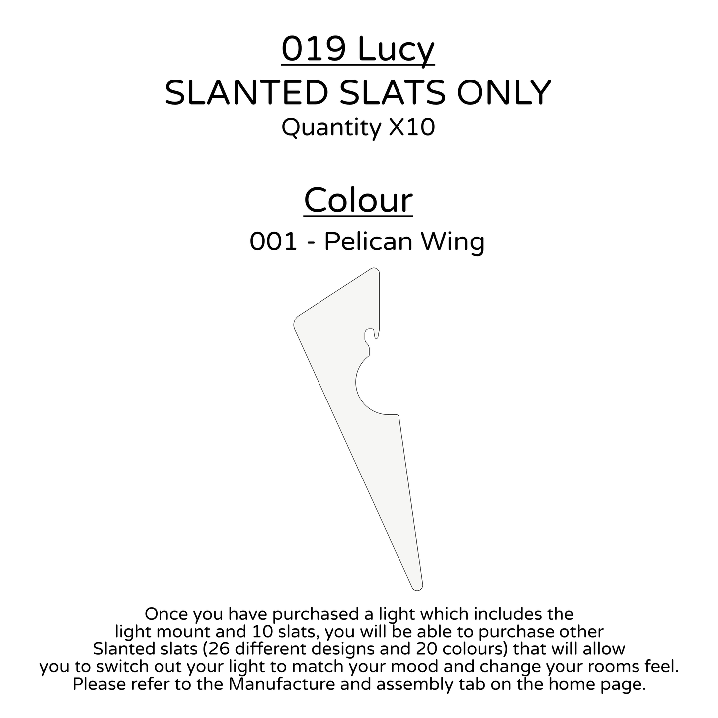 Ceiling Light - Slanted Slats - 019 Lucy