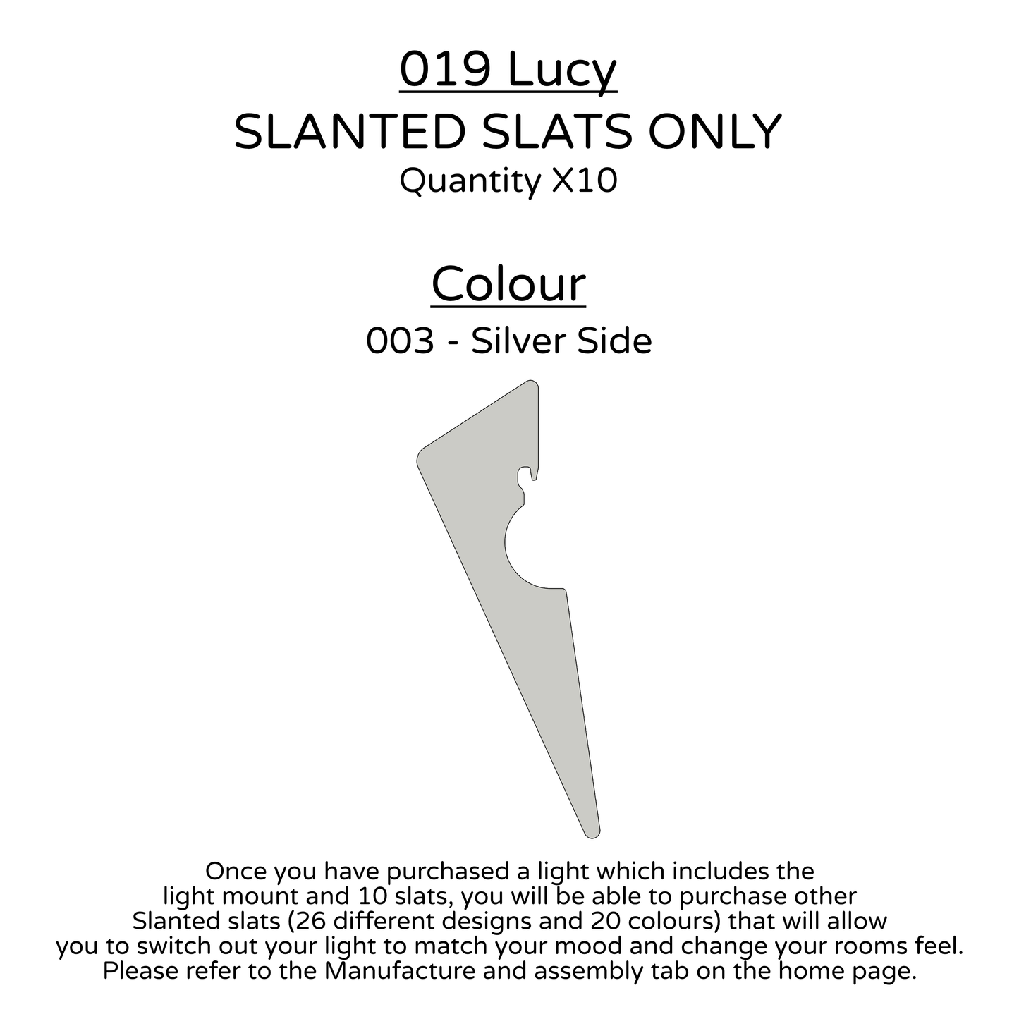 Ceiling Light - Slanted Slats - 019 Lucy