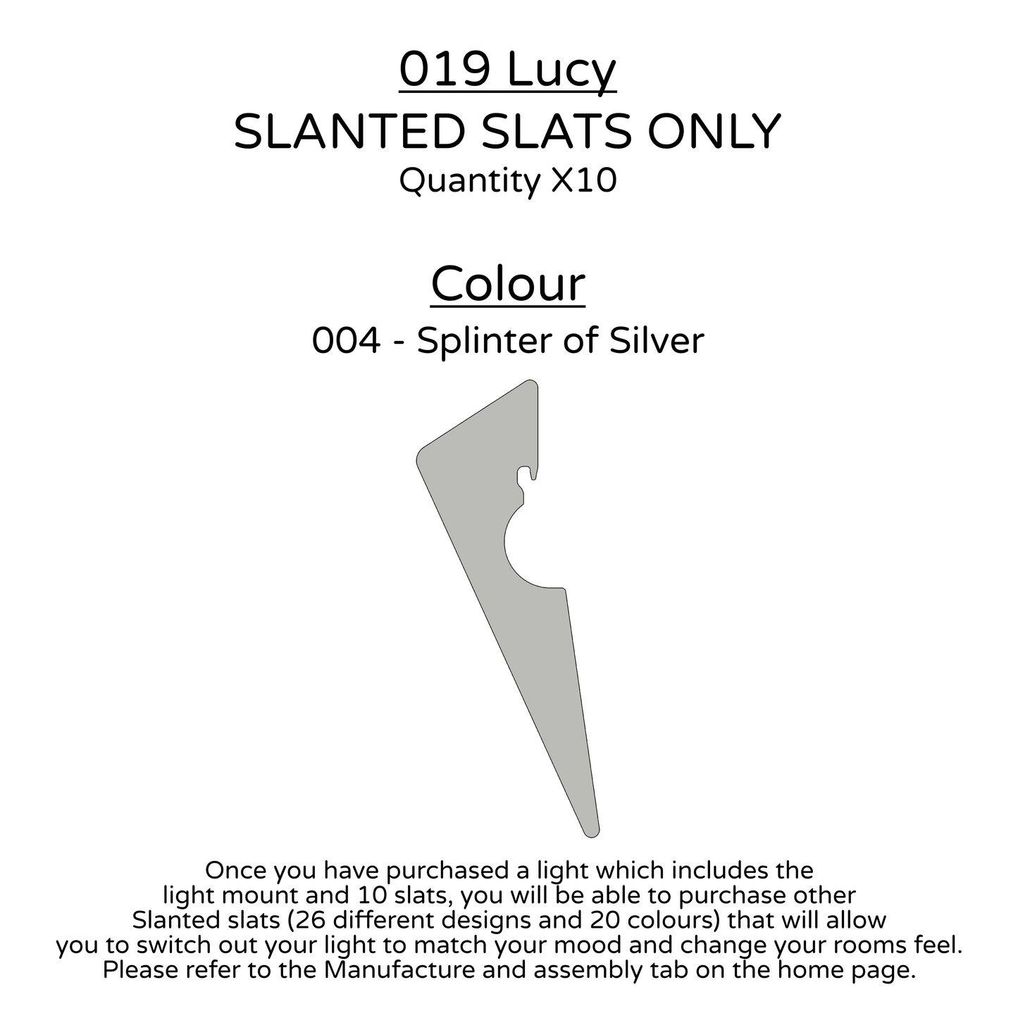 Ceiling Light - Slanted Slats - 019 Lucy