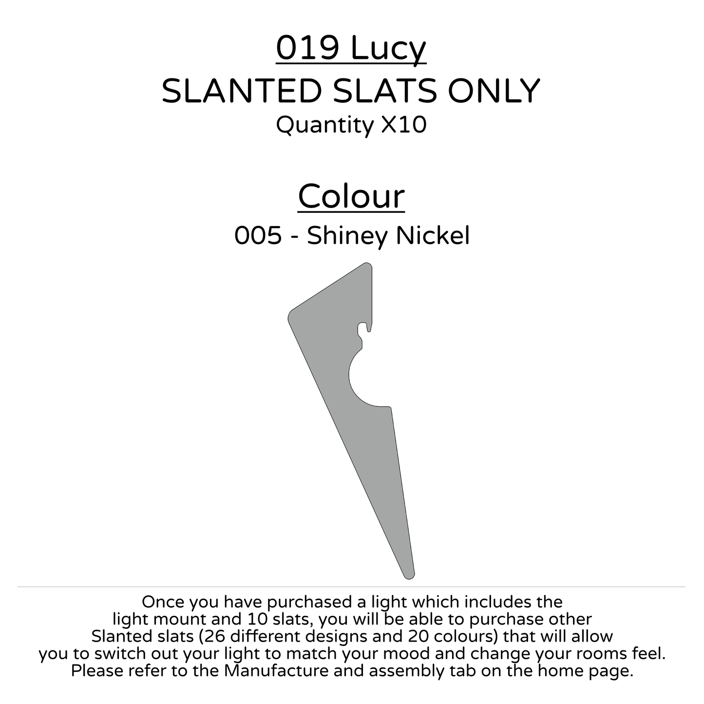 Ceiling Light - Slanted Slats - 019 Lucy