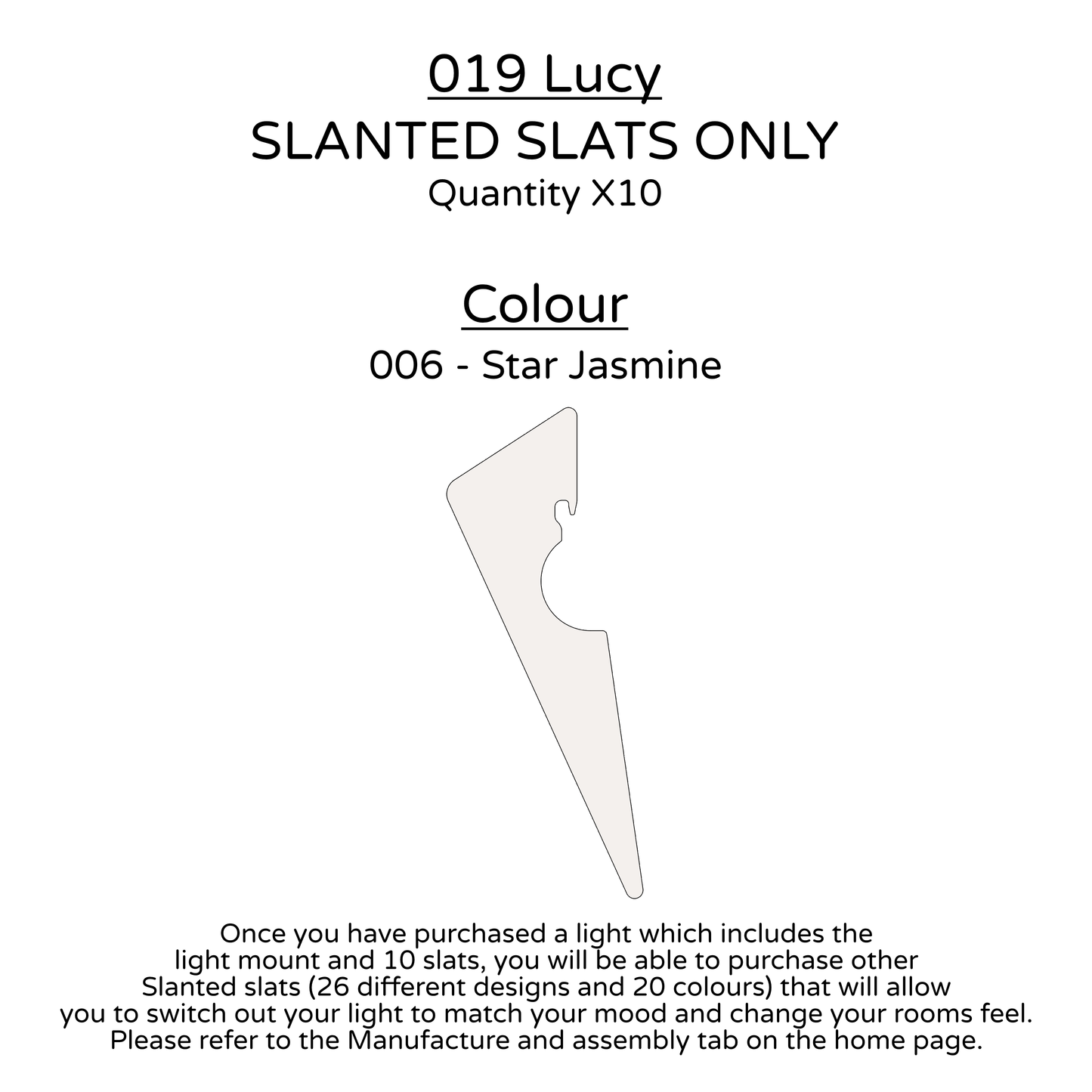 Ceiling Light - Slanted Slats - 019 Lucy