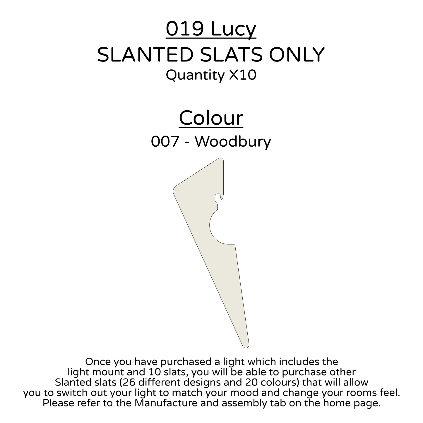 Ceiling Light - Slanted Slats - 019 Lucy