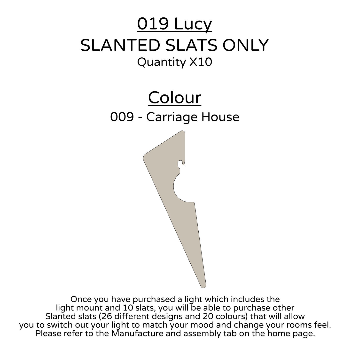 Ceiling Light - Slanted Slats - 019 Lucy