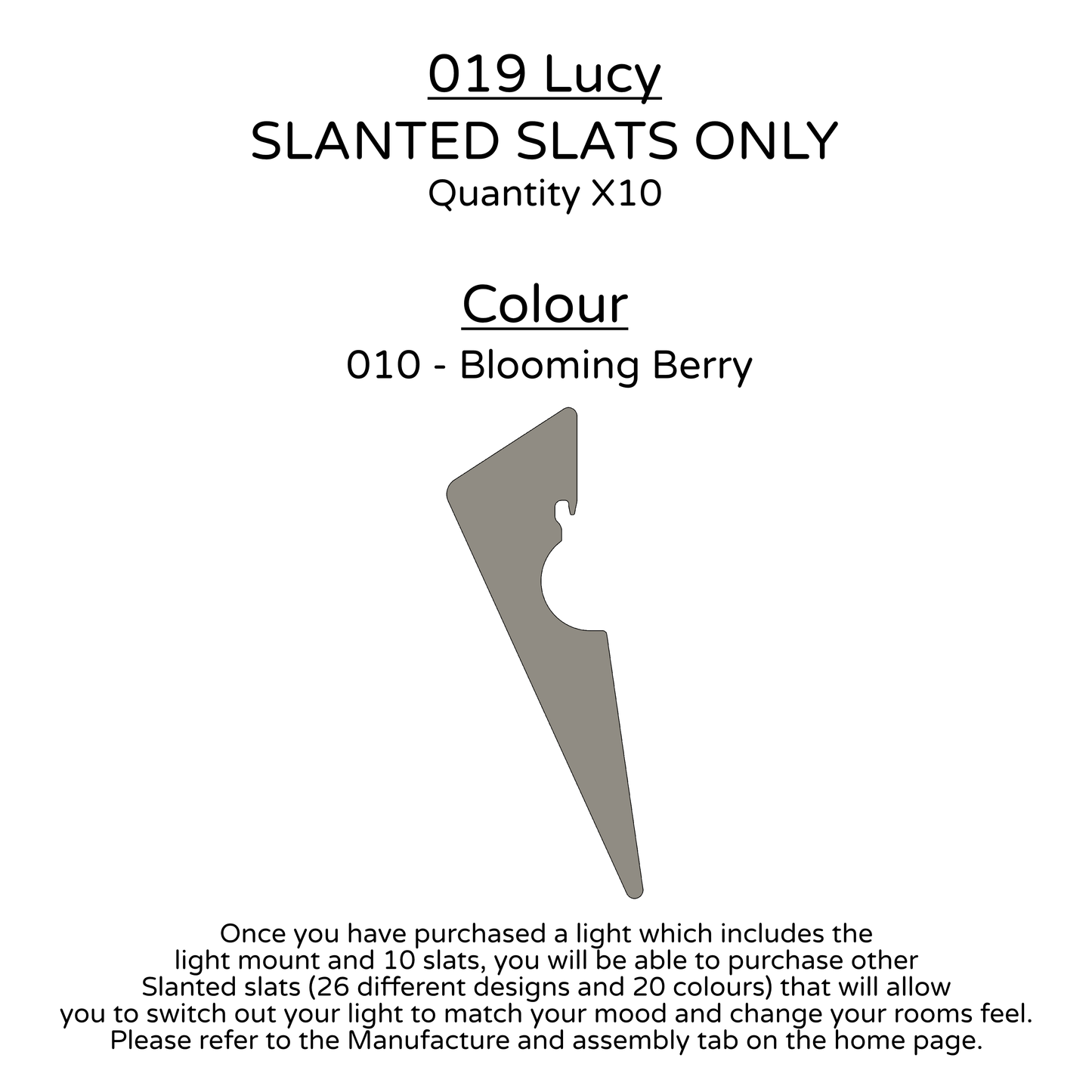 Ceiling Light - Slanted Slats - 019 Lucy