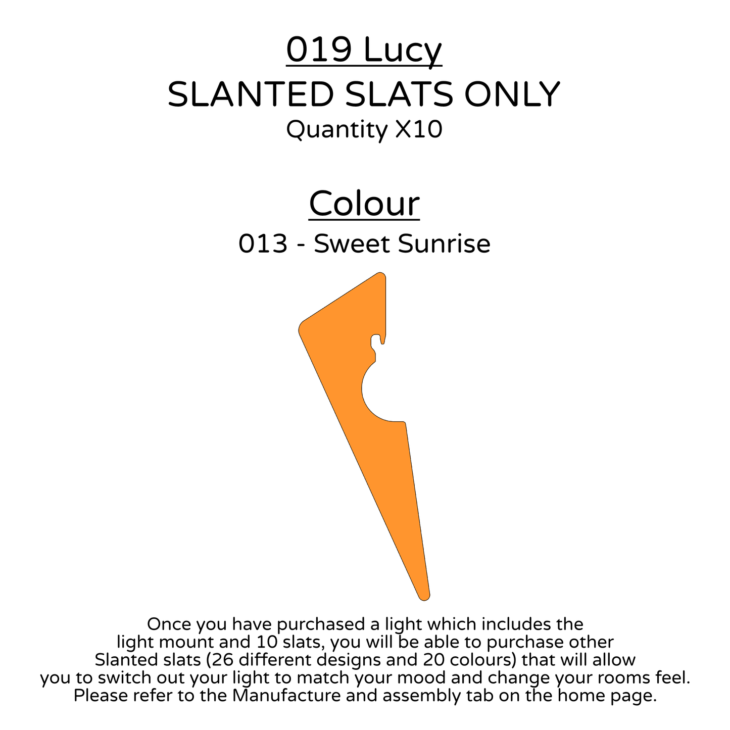 Ceiling Light - Slanted Slats - 019 Lucy