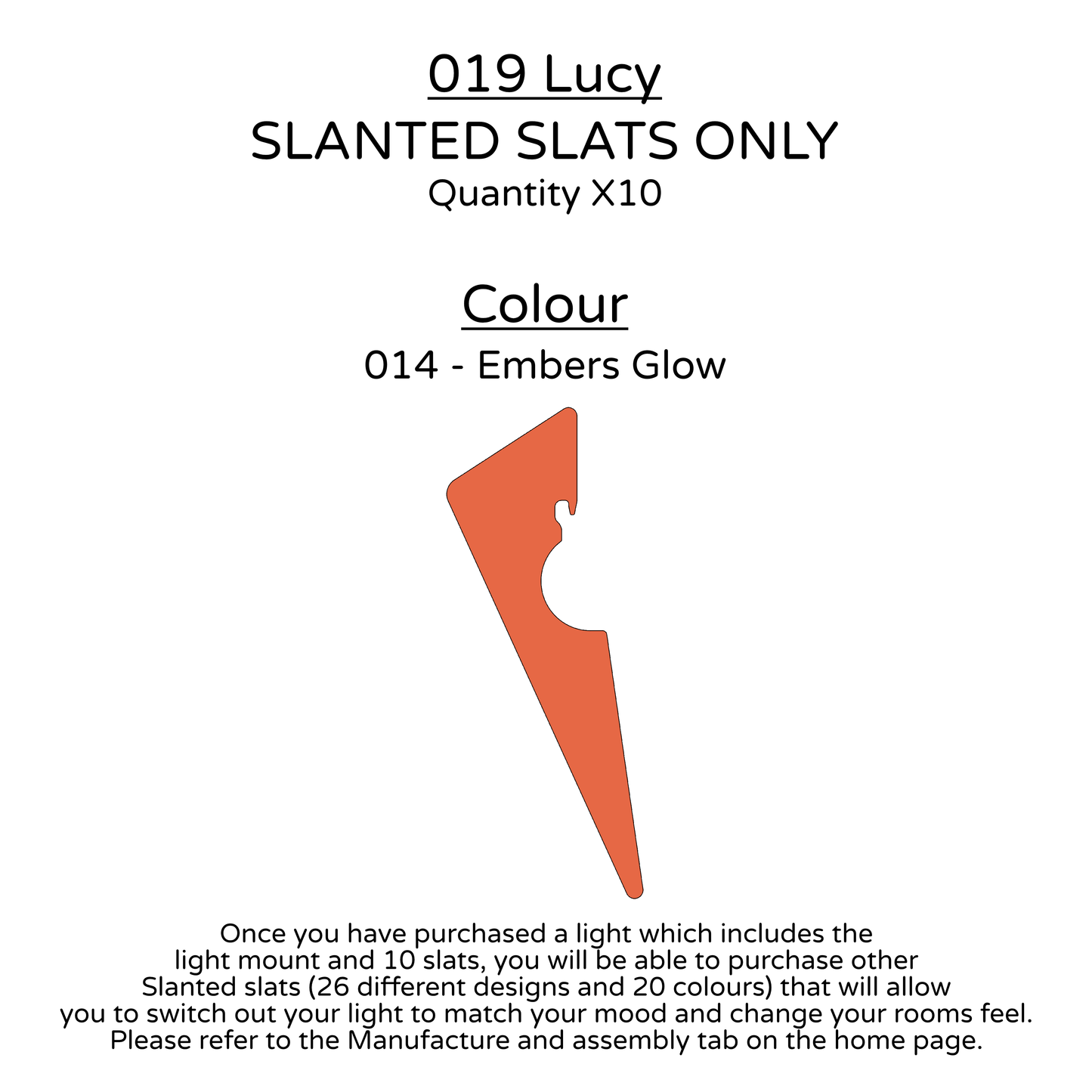 Ceiling Light - Slanted Slats - 019 Lucy