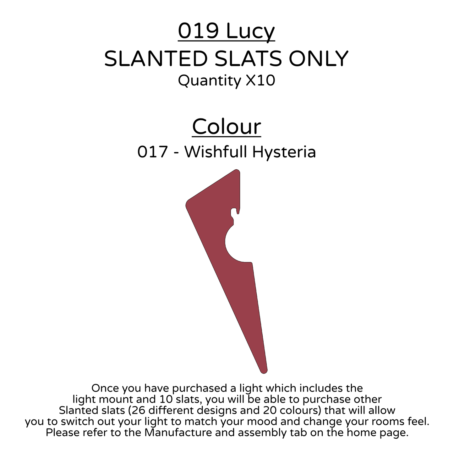 Ceiling Light - Slanted Slats - 019 Lucy