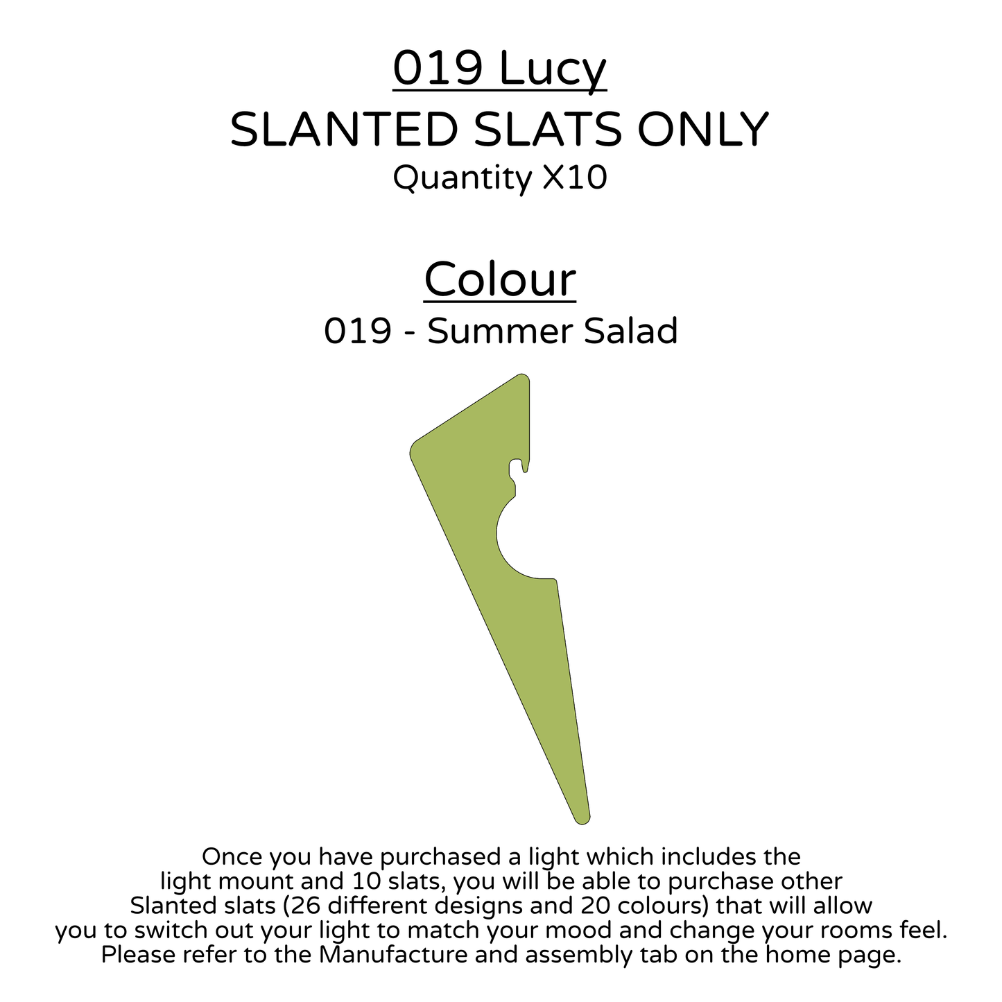 Ceiling Light - Slanted Slats - 019 Lucy