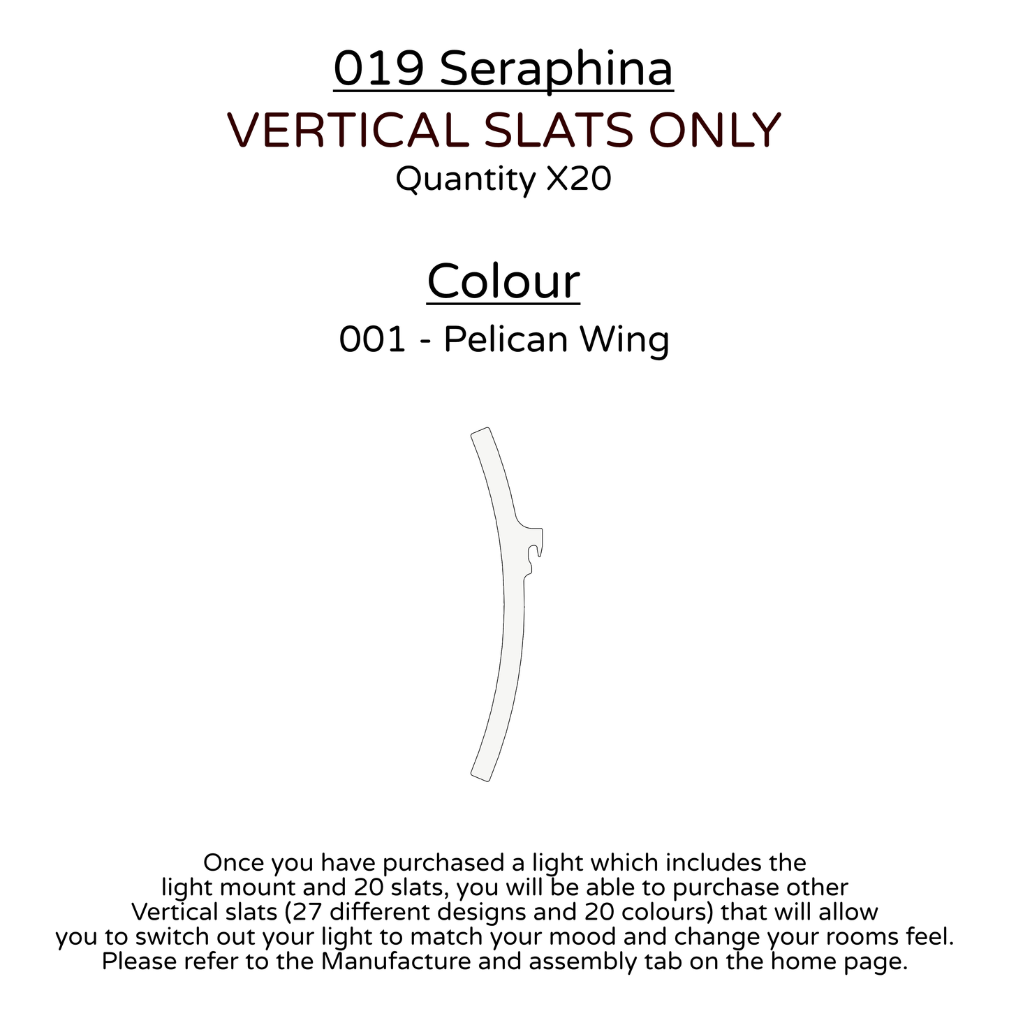 Ceiling Light - Vertical Slats - 019 Seraphina