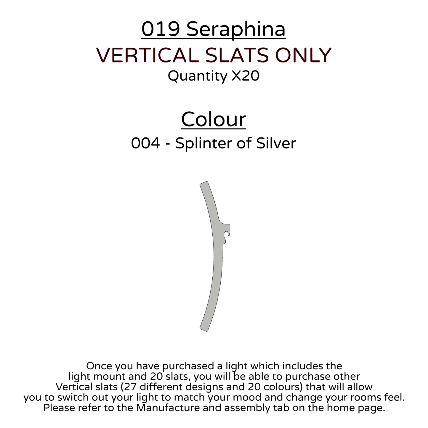 Ceiling Light - Vertical Slats - 019 Seraphina