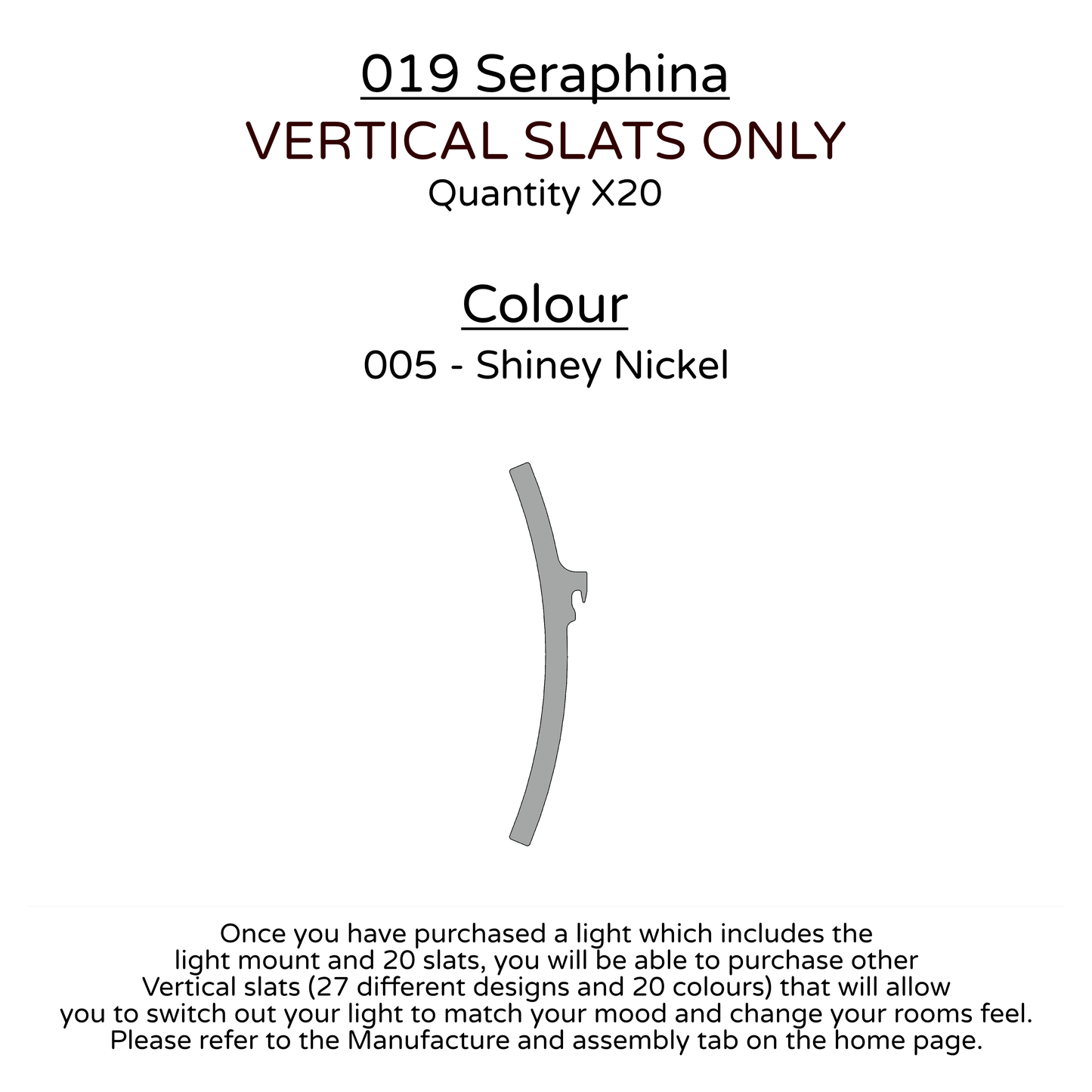 Ceiling Light - Vertical Slats - 019 Seraphina