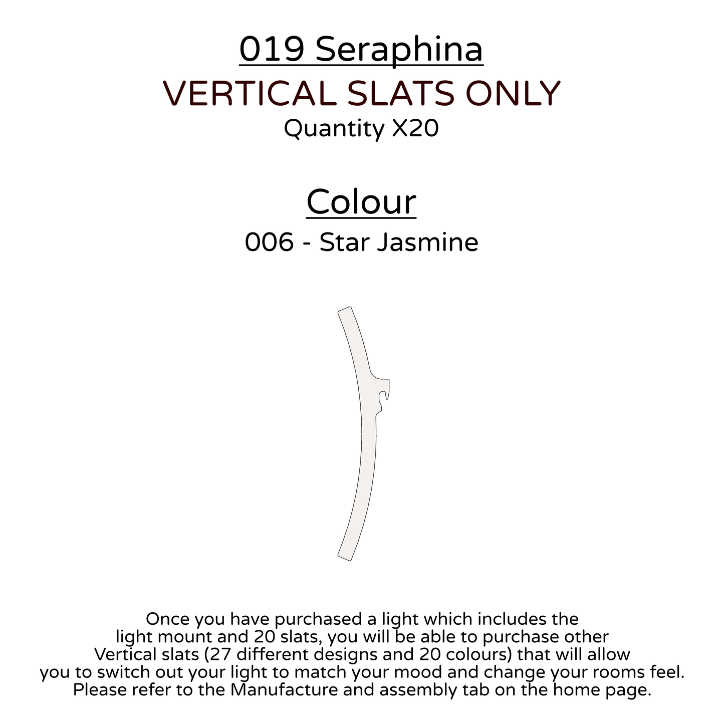 Ceiling Light - Vertical Slats - 019 Seraphina