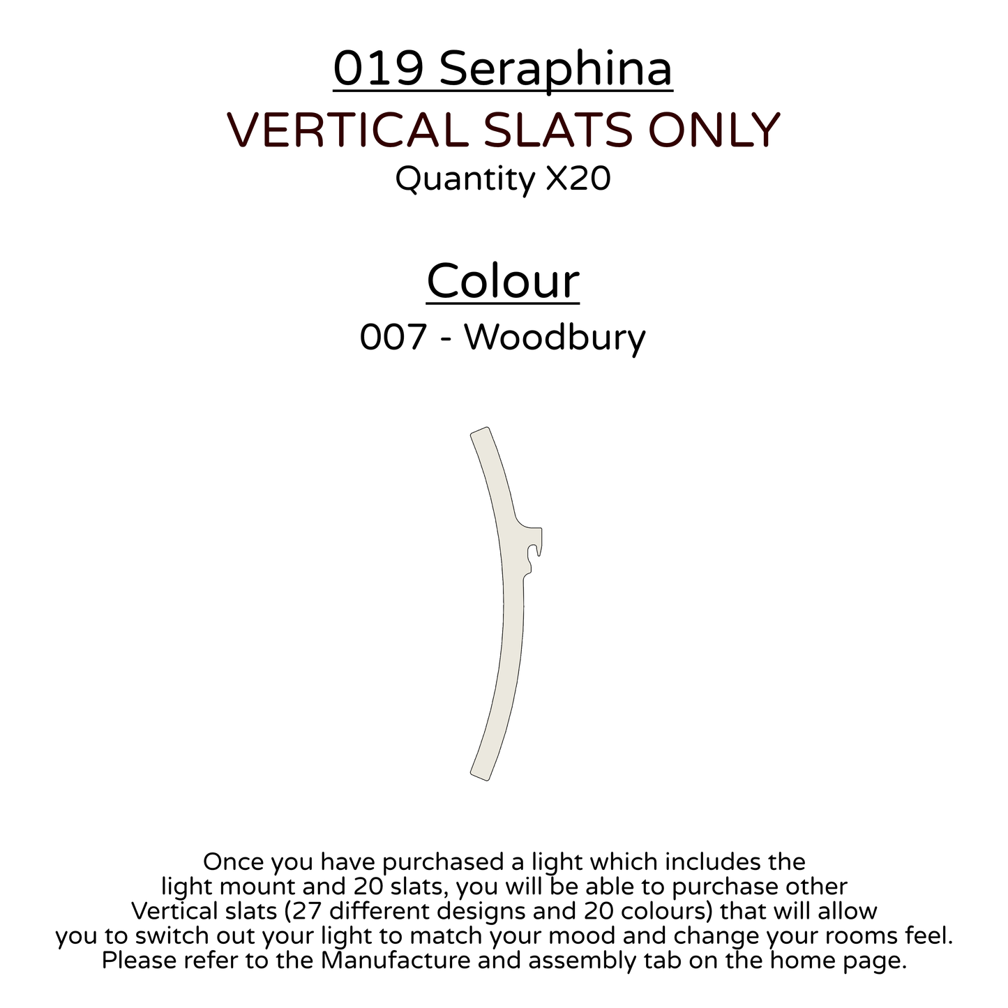 Ceiling Light - Vertical Slats - 019 Seraphina