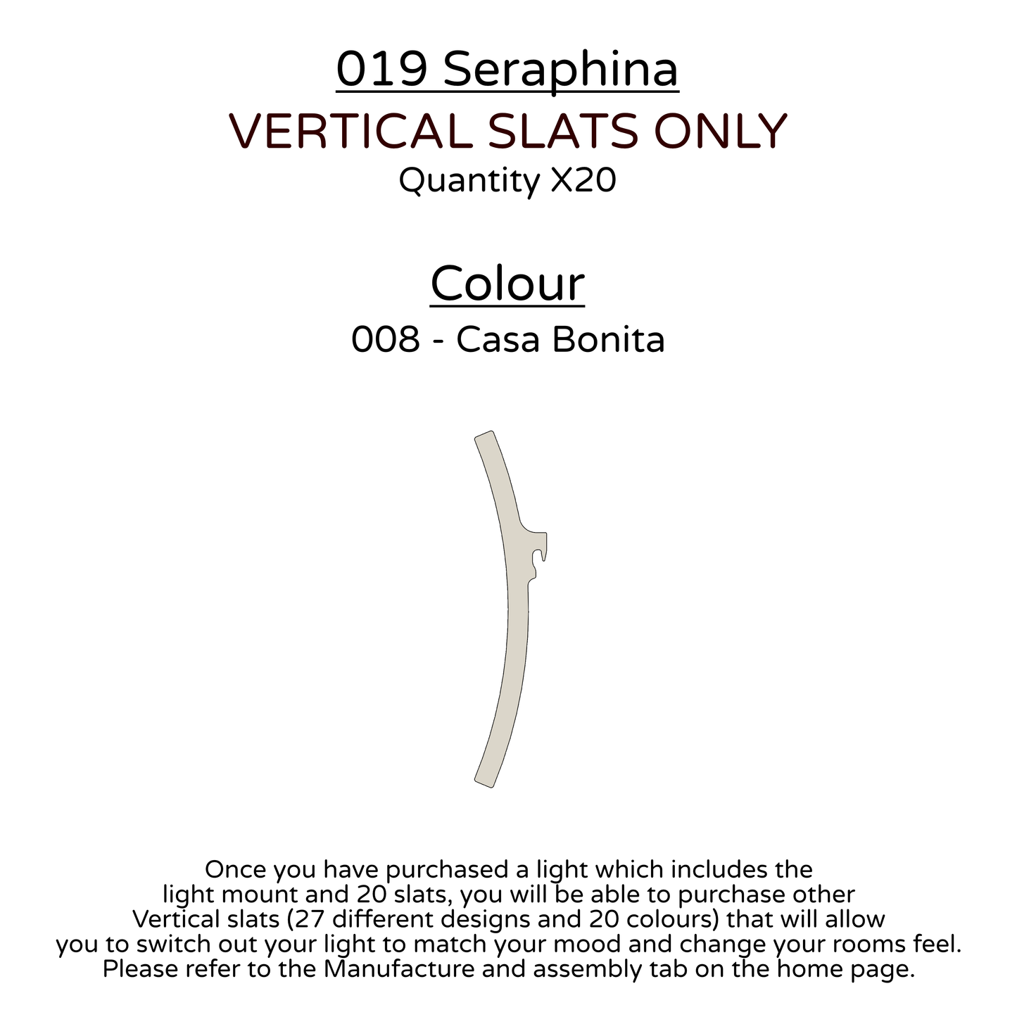 Ceiling Light - Vertical Slats - 019 Seraphina