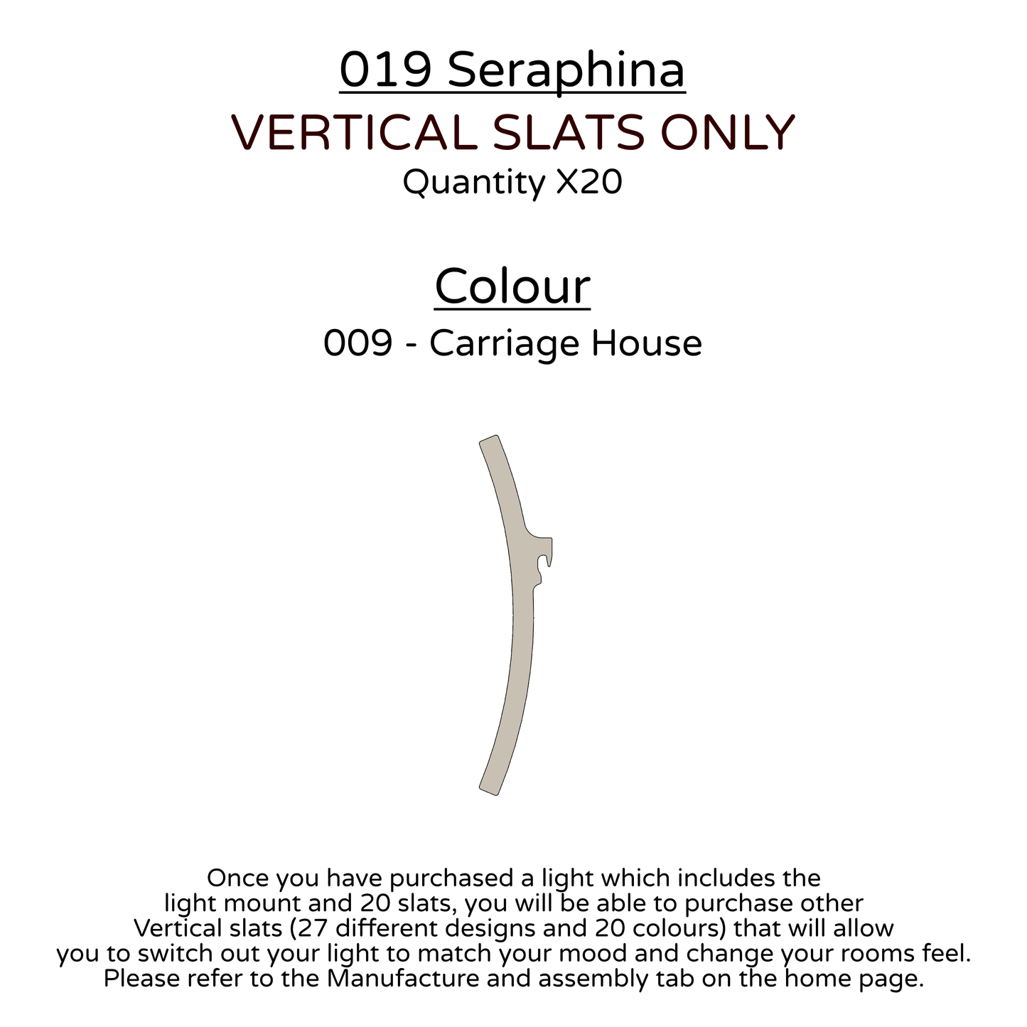 Ceiling Light - Vertical Slats - 019 Seraphina