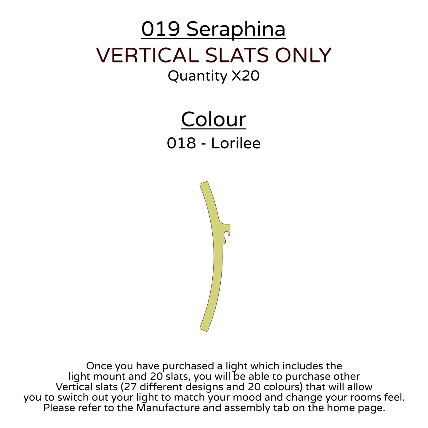Ceiling Light - Vertical Slats - 019 Seraphina