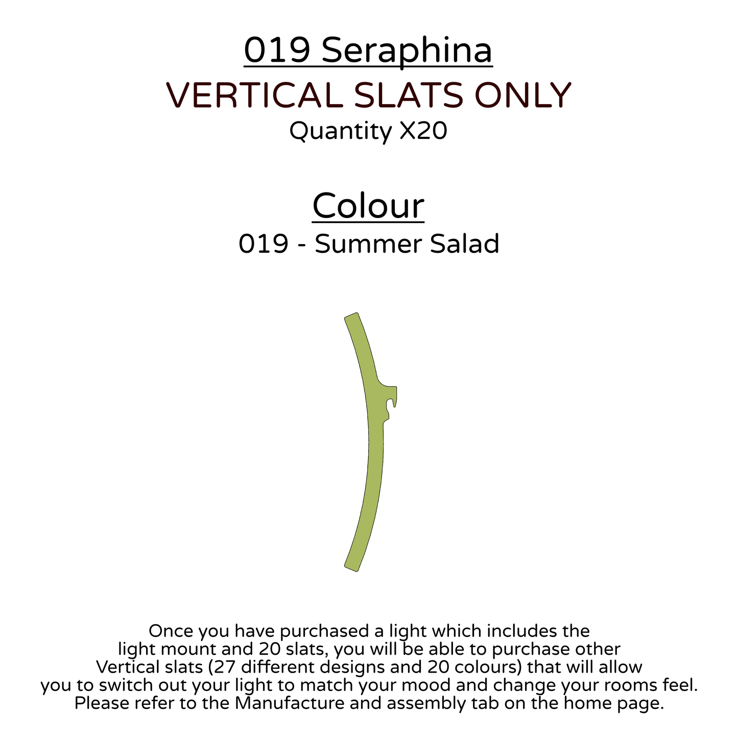 Ceiling Light - Vertical Slats - 019 Seraphina