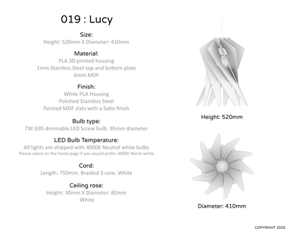 Ceiling Light - Slanted Slats - 019 Lucy