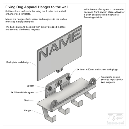 Dog Apparel Hanger - 01 - Personalized - One Dog