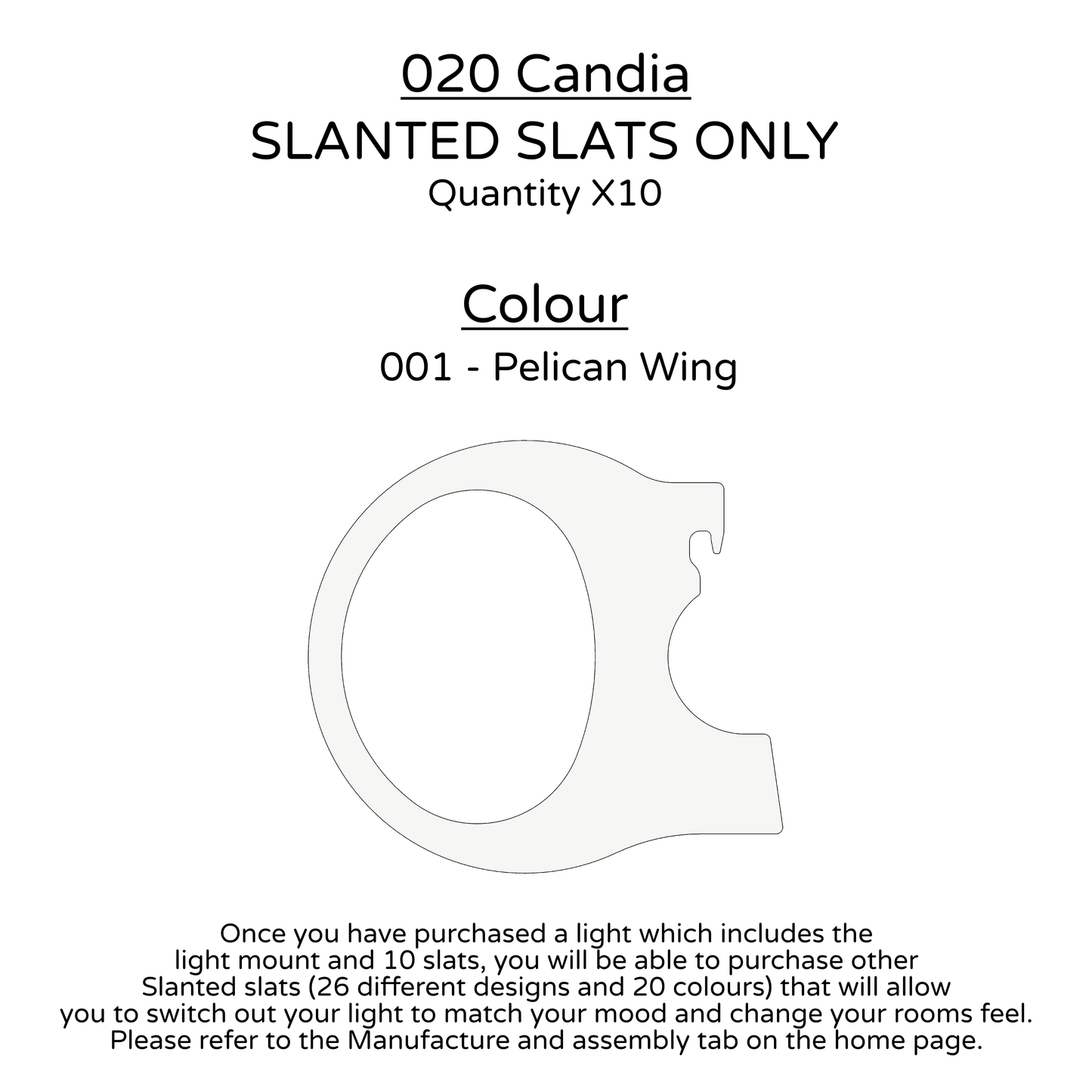 Ceiling Light - Slanted Slats - 020 Candia