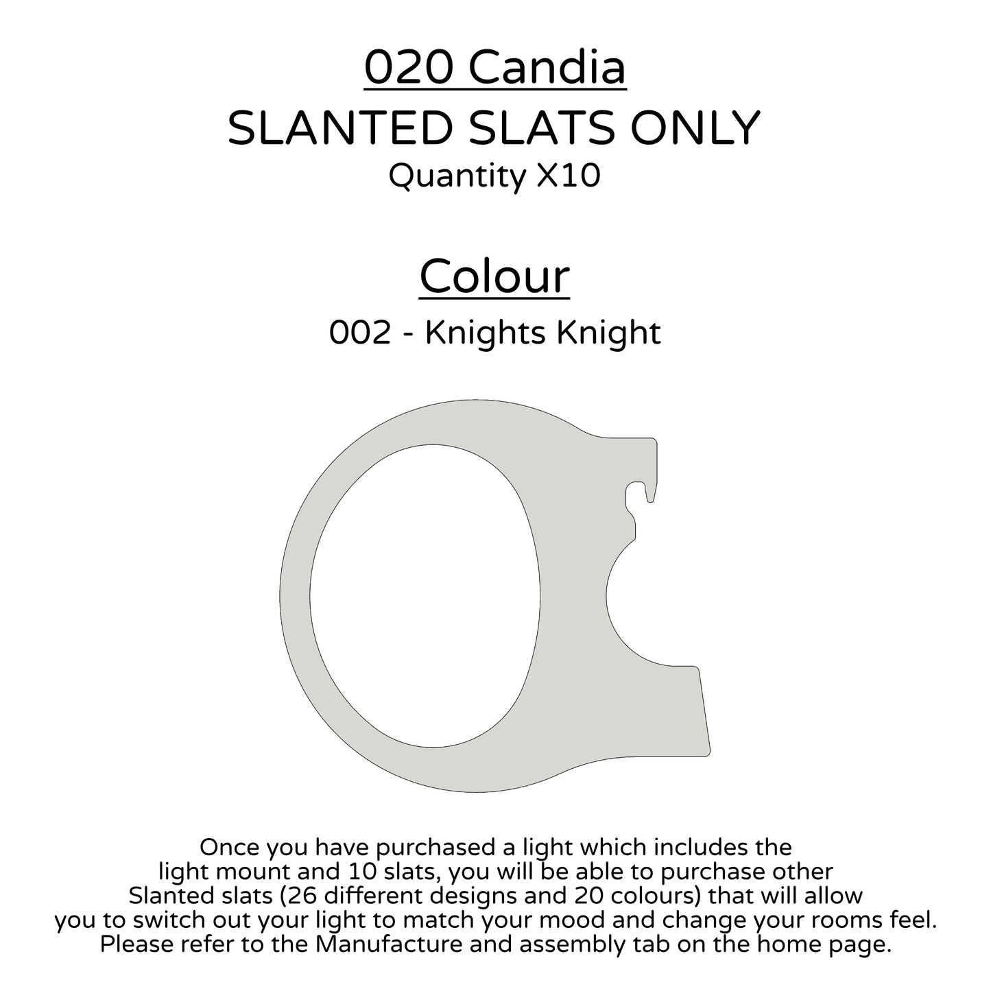 Ceiling Light - Slanted Slats - 020 Candia