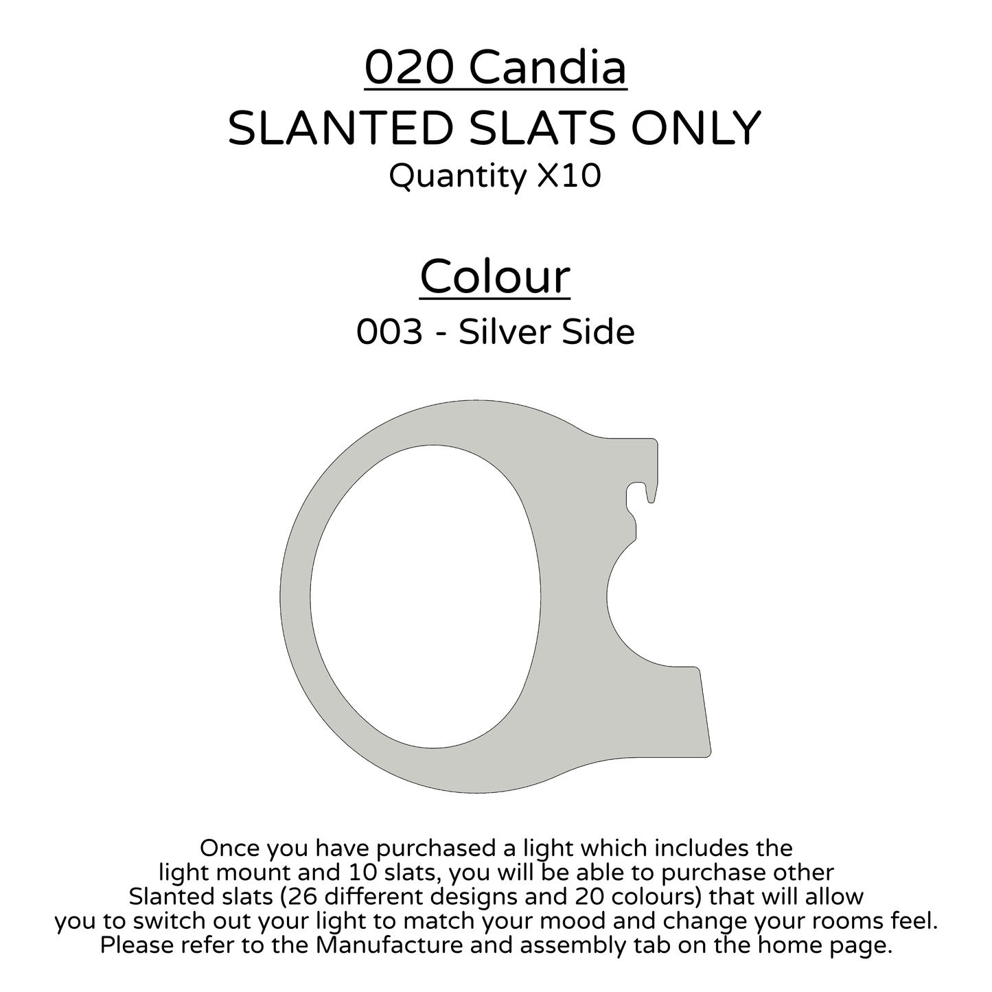 Ceiling Light - Slanted Slats - 020 Candia