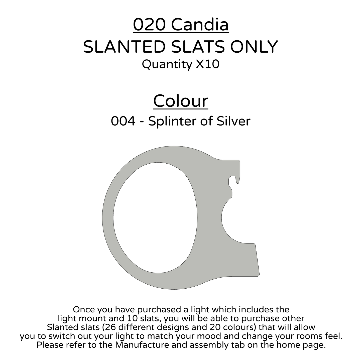 Ceiling Light - Slanted Slats - 020 Candia