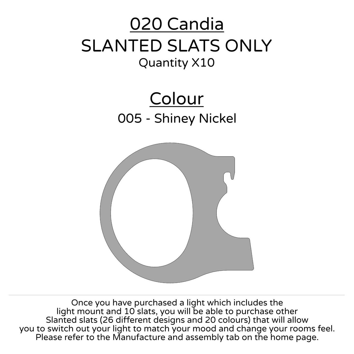 Ceiling Light - Slanted Slats - 020 Candia