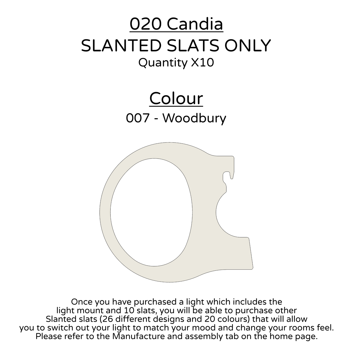 Ceiling Light - Slanted Slats - 020 Candia