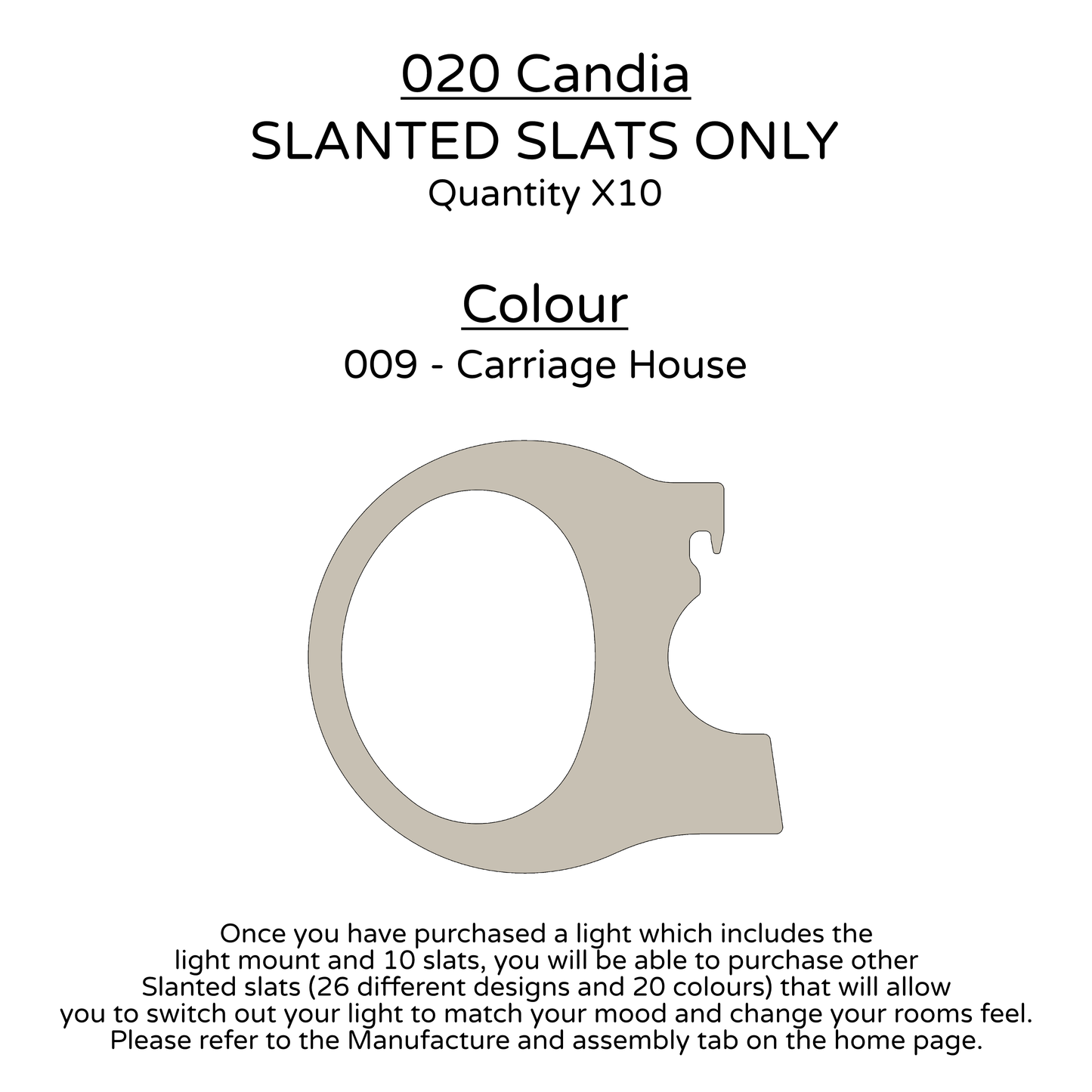 Ceiling Light - Slanted Slats - 020 Candia