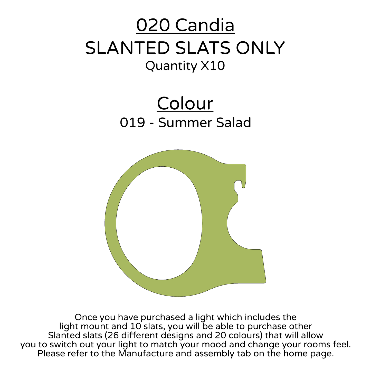 Ceiling Light - Slanted Slats - 020 Candia