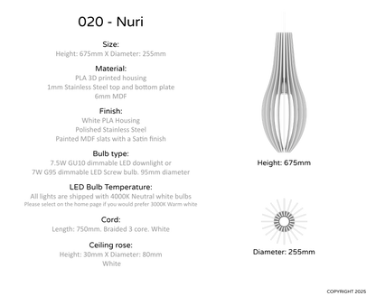 Ceiling Light - Vertical Slats - 020 Nuri