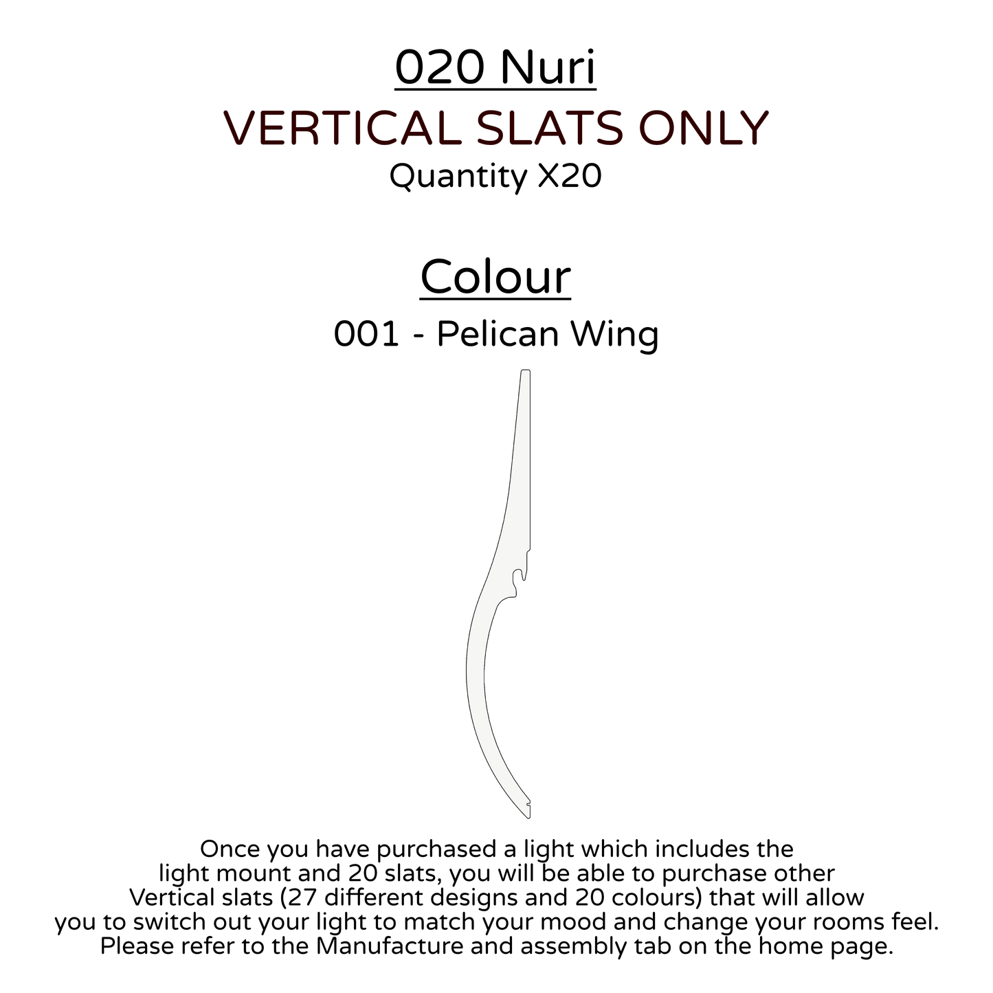 Ceiling Light - Vertical Slats - 020 Nuri