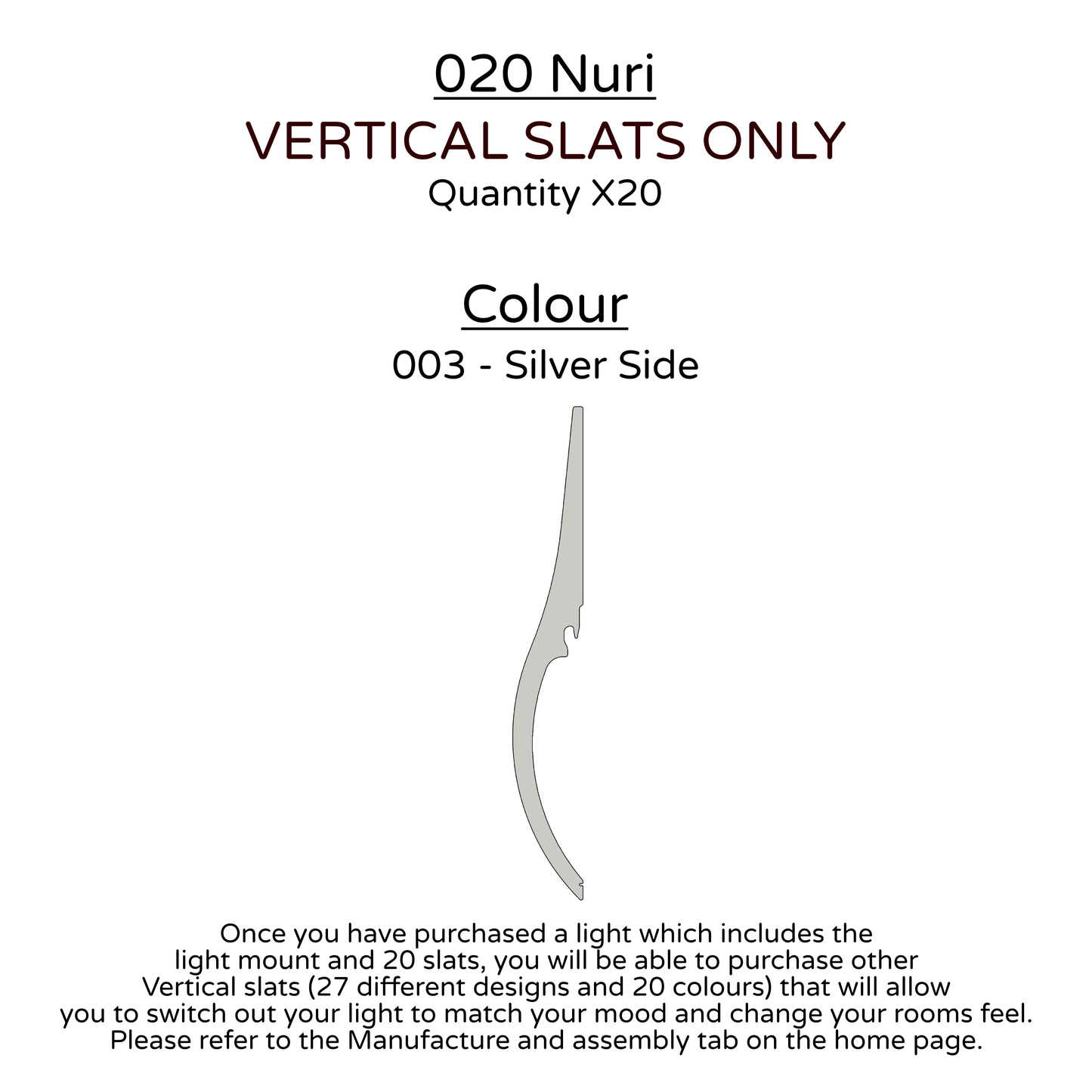 Ceiling Light - Vertical Slats - 020 Nuri