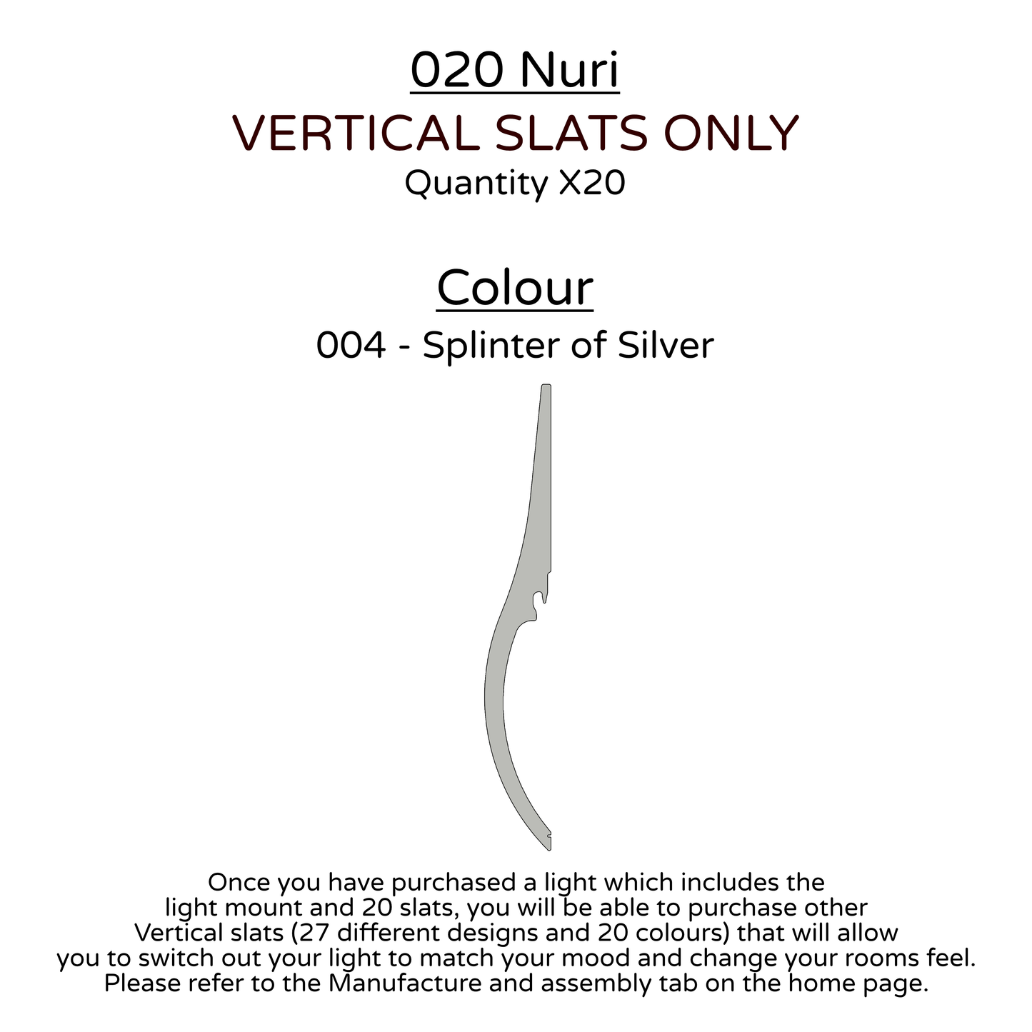 Ceiling Light - Vertical Slats - 020 Nuri